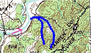watershed with streams