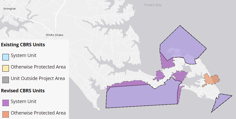 after Hurricane Sandy in 2012, 96,000 additional acres in Virginia were recommended for inclusion in the Coastal Barrier Resources System