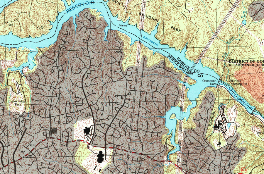 the Lake Ridge subdivision was built on the southern edge of the Occoquan Reservoir, starting in 1970