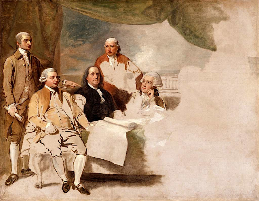 the British commissioners who negotiated the 1783 Treaty of Paris declined to show up for their portrait