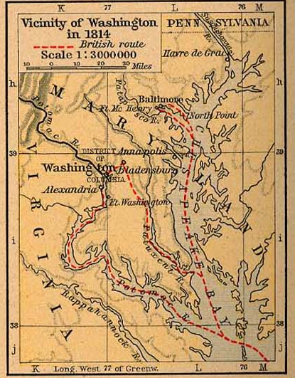 the British raided up the Potomac River in 1814, reaching Alexandria after the burning of public buildings in Washington