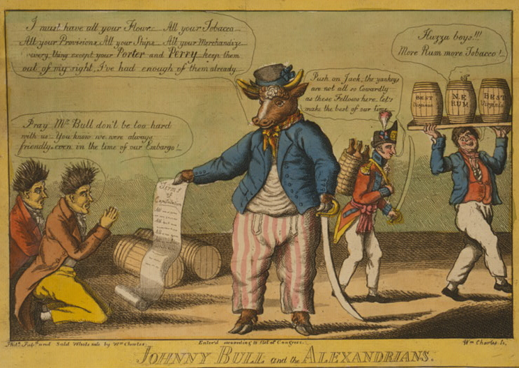 Federalists opposed to the policies of Jefferson/Madison mocked how Alexandria surrendered to the British fleet without resistance