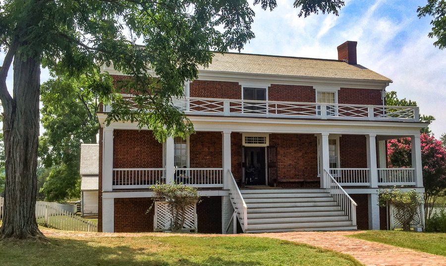 after First Manassas, Wilmer Mclean moved his family from the front lines at Manassas to this house in presumably-safe Appomattox Court House