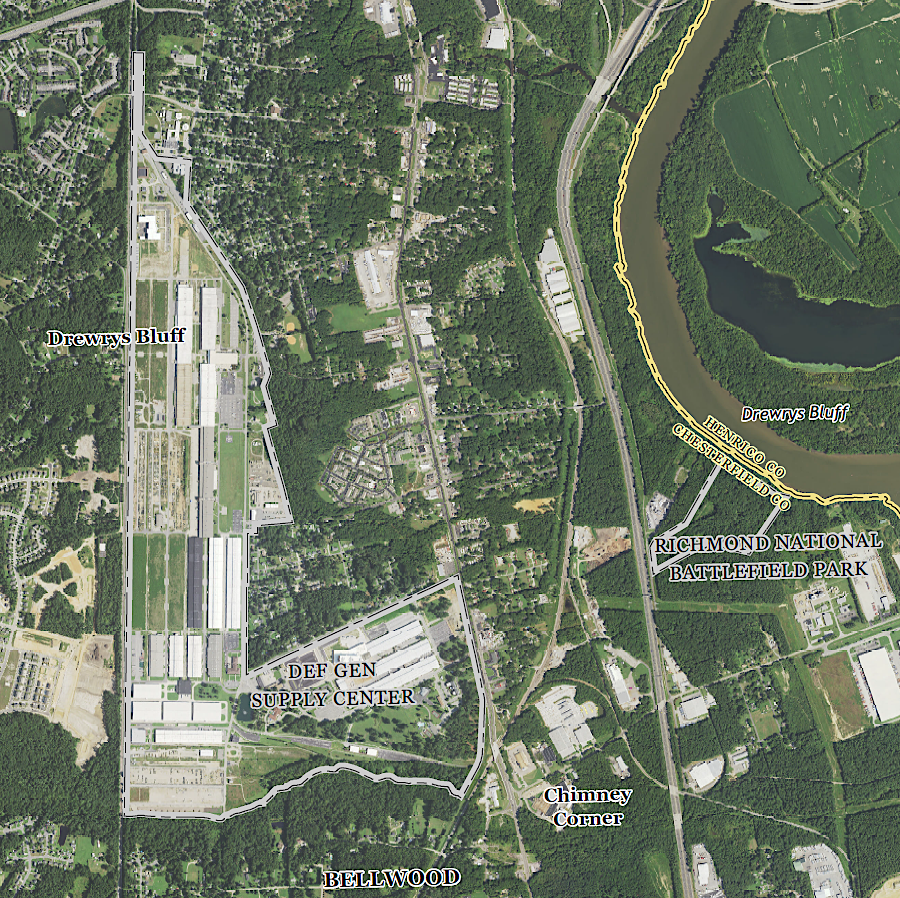 the Defense Supply Center Richmond is located in Chesterfield County, between Richmond and Petersburg
