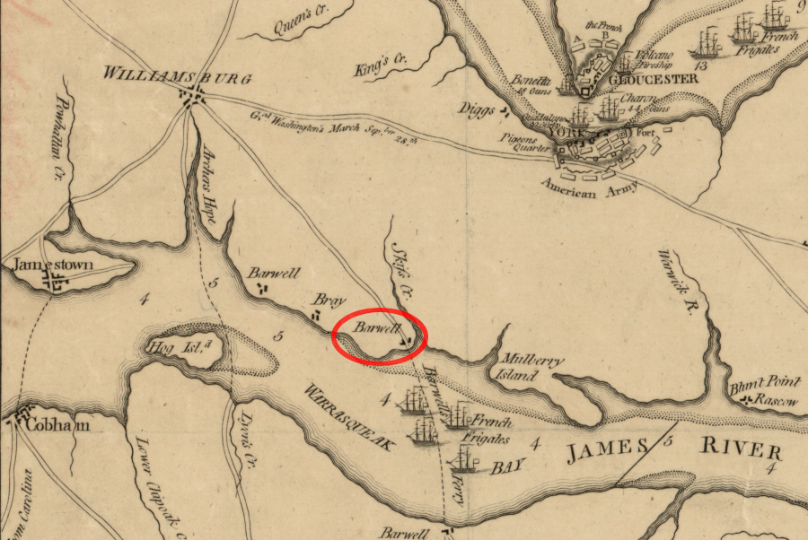 General William Phillips feinted a landing at Burwell's Ferry before sending troops ashore at an undefended site just downstream