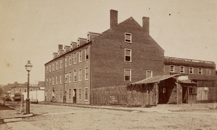 Castle Thunder prison was a former tobacco warehouse on the north side of East Cary Street in Richmond