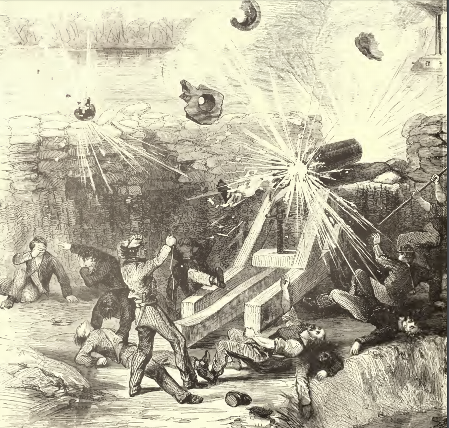 when cannon barrels exploded, artillery crews were killed and wounded