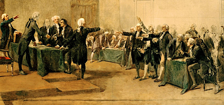 in 1774, representatives from 12 colonies meeting in a Continental Congress sought a peaceful resolution of grievances rather than a military revolution