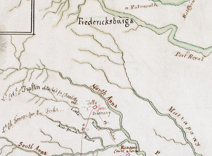 Cornwallis stopped at the North Anna River, and decided not to march to Fredericksburg in order to destroy Hunter's Iron Works