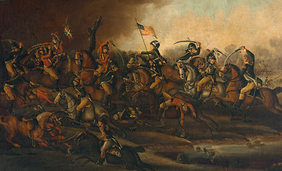 at Cowpens on January 17, 1781, Morgan's cavalry got behind the loyalists in the British Legion and only Tarleton's cavalry escaped