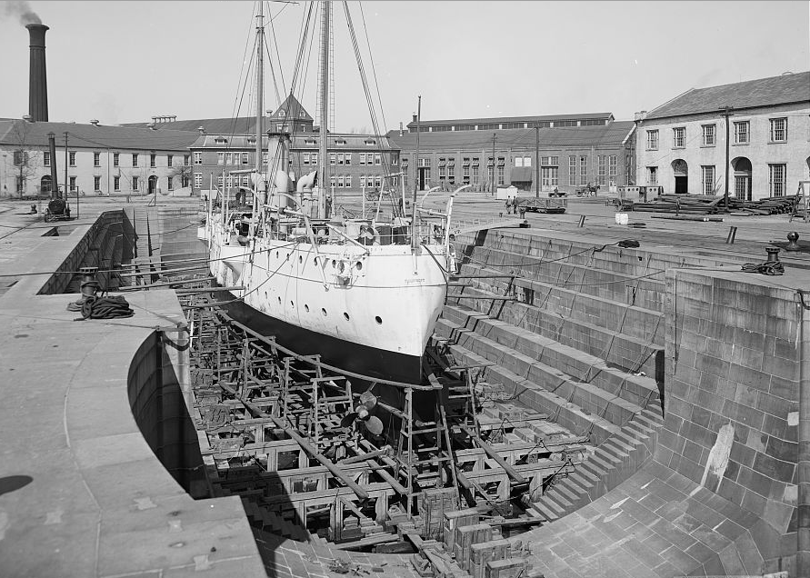 since 1834, the drydock at Gosport (built from Massachusetts granite) has been used to repair vessels