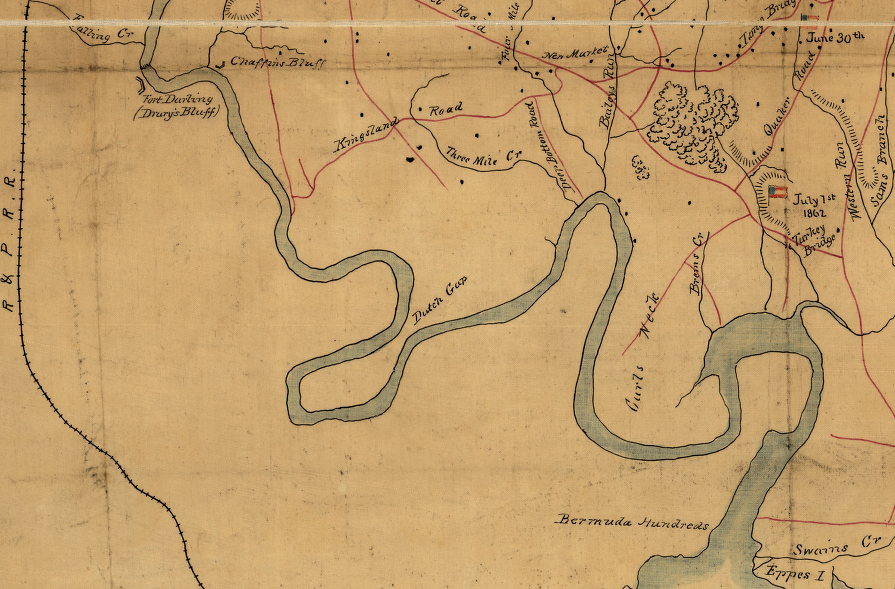 the Union Navy was unable to force its way upstream past Drewry's Bluff during the Seven Days battles in 1862