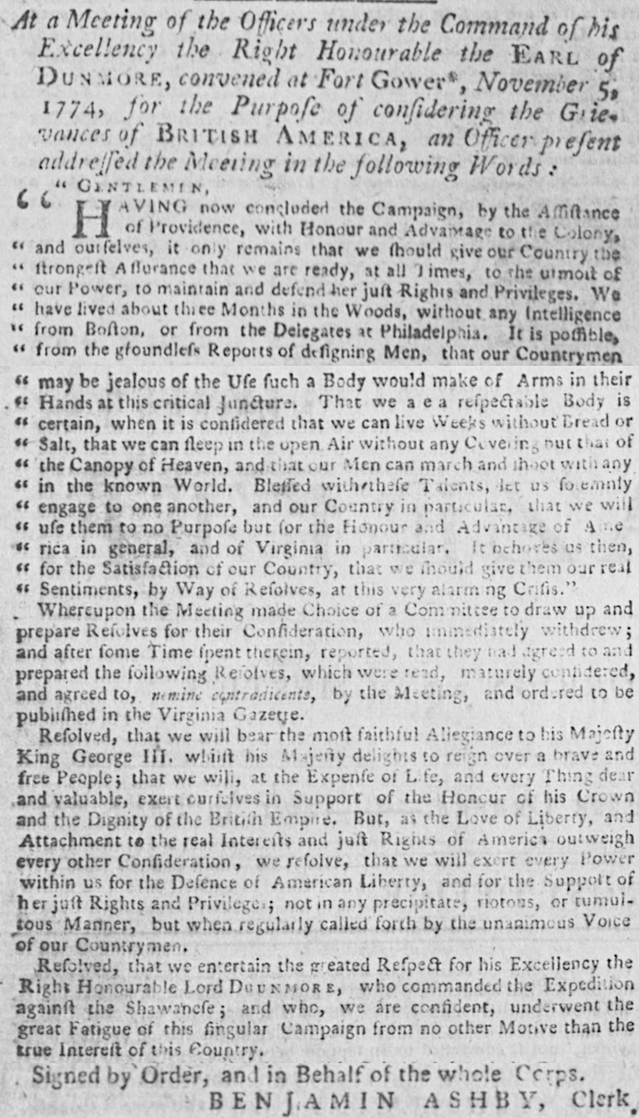 the Fort Gower Resolves demonstrated that western settlers were as frustrated as Tidewater planters with British policies