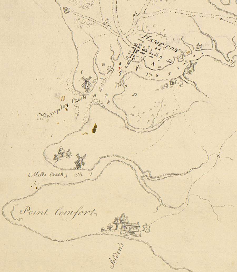 Point Comfort was not fortified at the start of the Revolutionary War