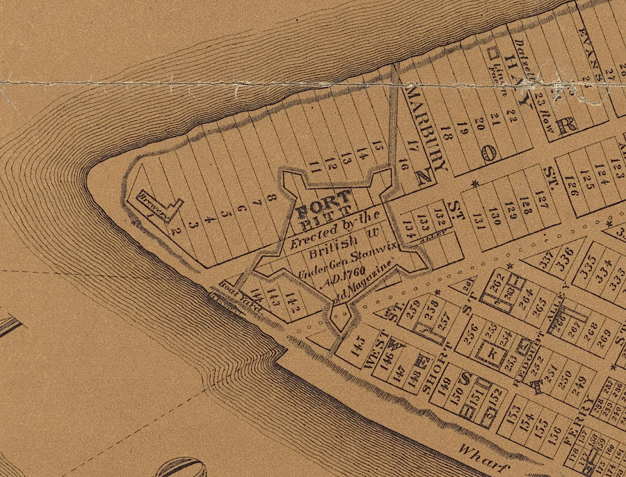 Fort Pitt disappeared quickly after the American Revolution, as the city of Pittsburgh developed