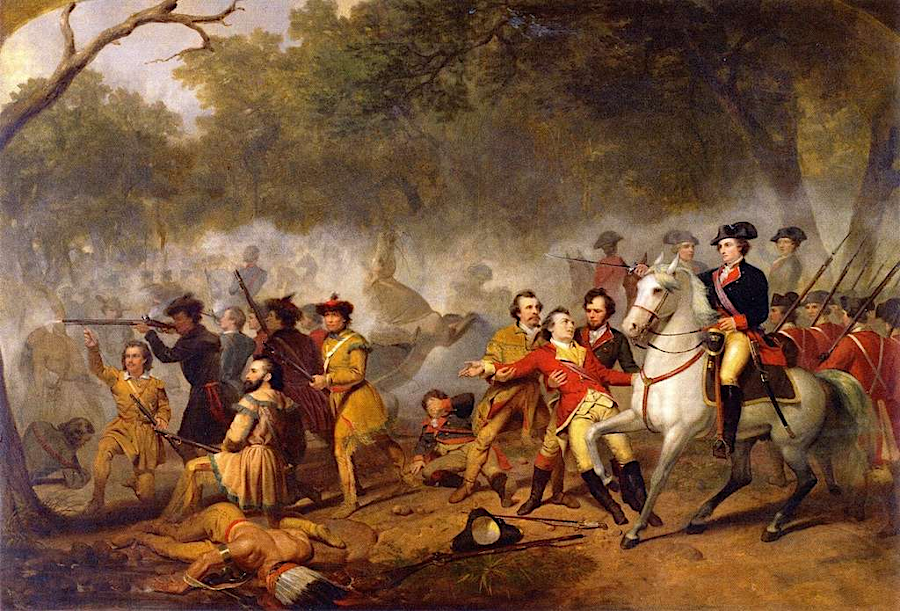George Washing led the retreat after the death of General Braddock and defeat at the Battle of the Monongahela on July 9, 1755