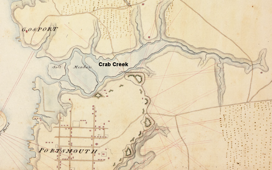 Crab Creek once separated Gosport from Portsmouth