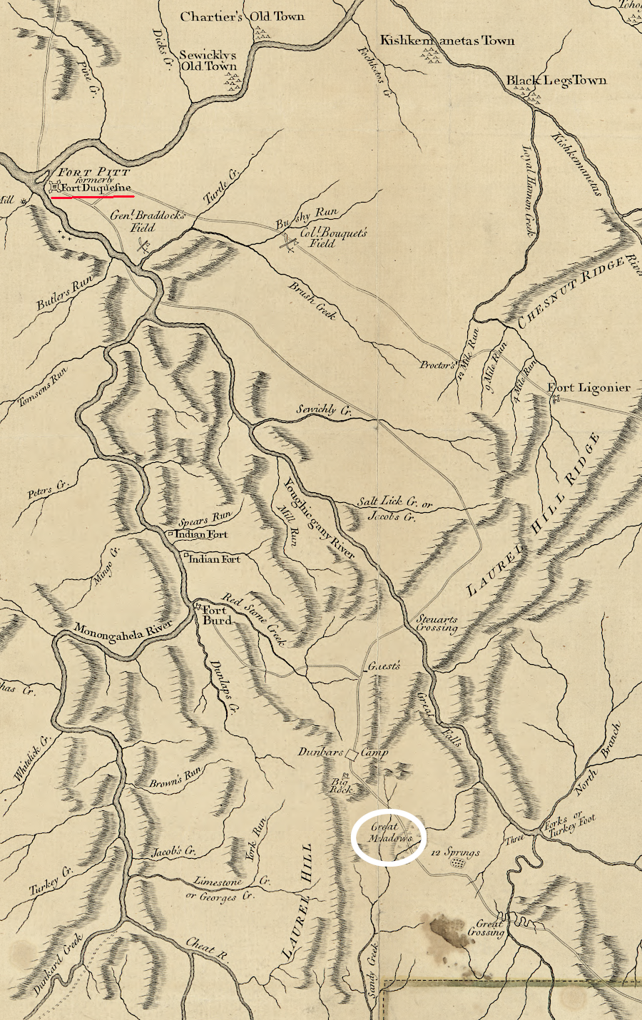 Washington did not reach Fort Duquesne in 1754