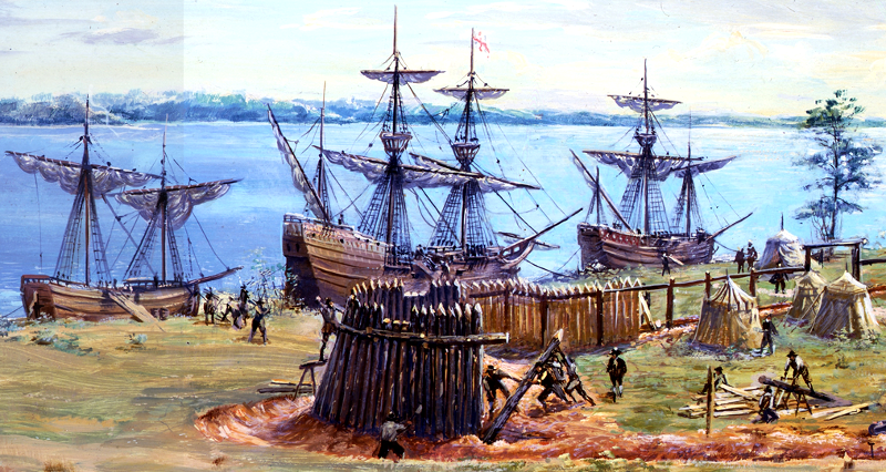 building the first fort, May-June 1607