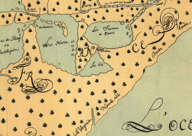 Louis Joliet map of North America, 1674