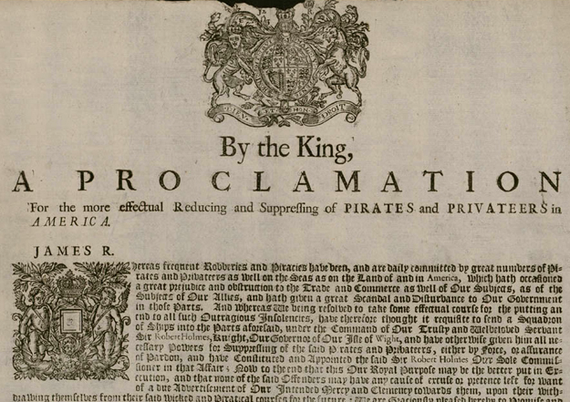 in 1688, James II granted amnesty to pirates who returned to England