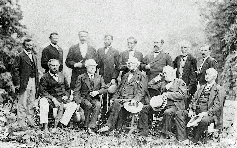 Robert E. Lee met with a large group of former Confederate officers once after Appomattox, at White Sulphur Springs, West Virginia, in August 1869