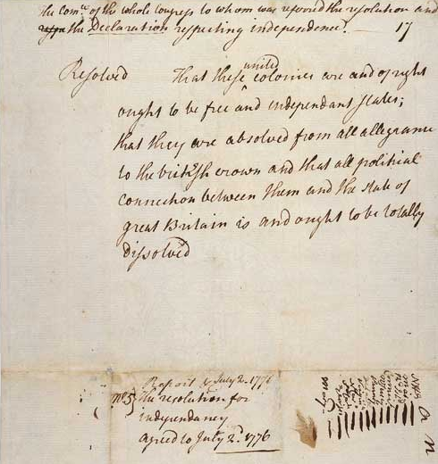 on June 7, 1776, Richard Henry Lee initiated the process in the Continental Congress that led to the colonies declaring independence from Great Britain