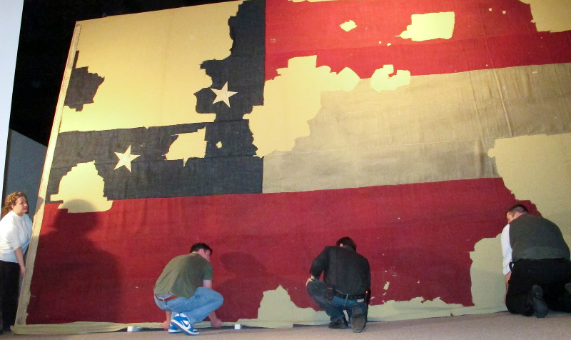 2013 exhibition of Confederate flag seized by Union troops from Marshall House in Alexandria (May 24, 1861)