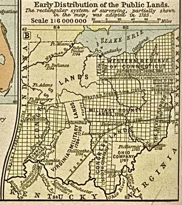 Virginia retained land for fulfilling grants to its military veterans when ceding the Northwest Territory to the Continental Congress