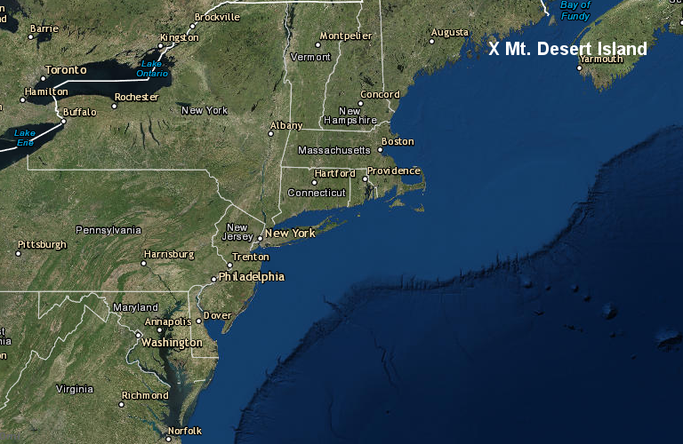 the Virginia colonists sailed 650 miles north to destroy the French settlement on Mt. Desert Island in 1613