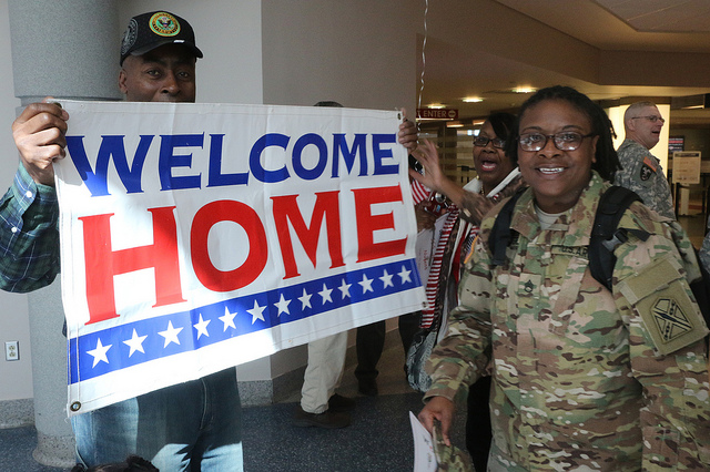 the 1710th Transportation Company from Emporia returned from Afghanistan in February, 2014
