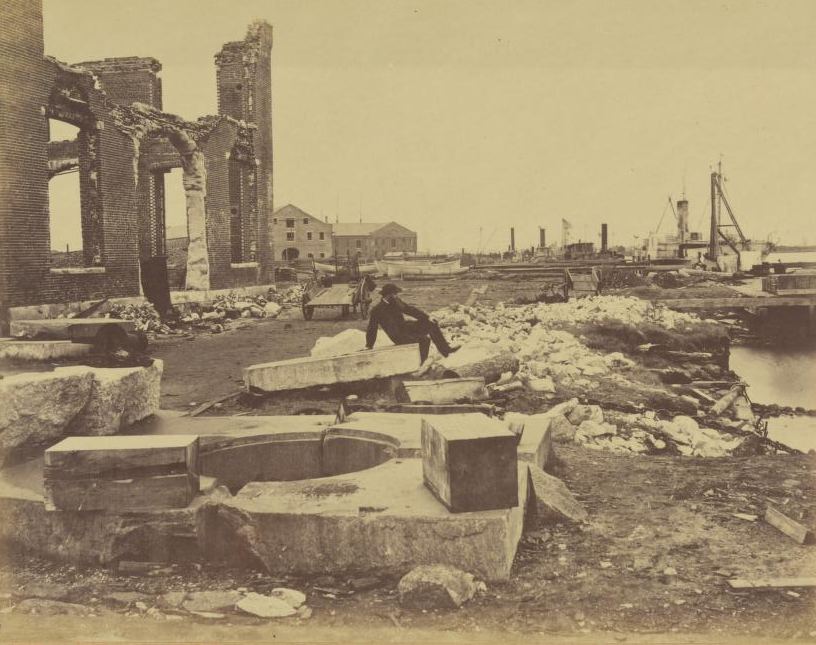 Norfolk Naval Yard in December, 1864 after destruction by Union and then Confederate forces in 1861-1862