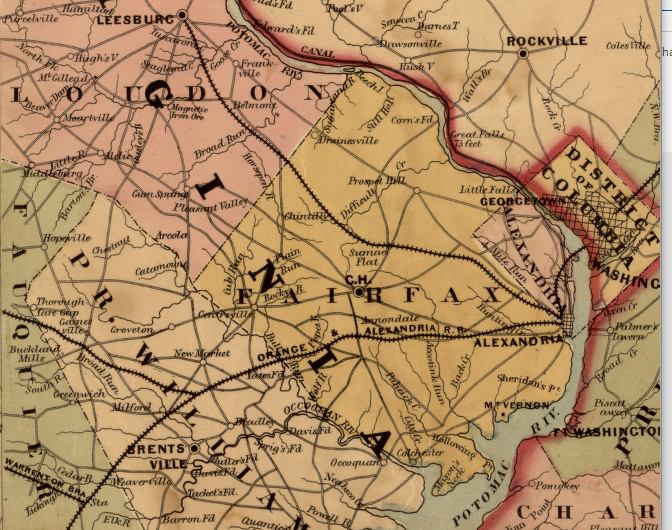 Northern Virginia railroads in 1861
