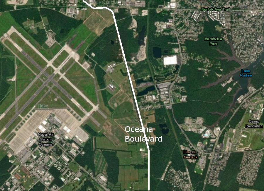 Naval Air Station Oceana agreed to lease vacant land east of Oceana Boulevard, in return for services from the city