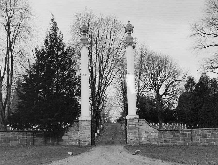 when the 1820 War Department was demolished, two 35-foot high columns were transported to the north entrance gate at Arlington Memorial Cemetery