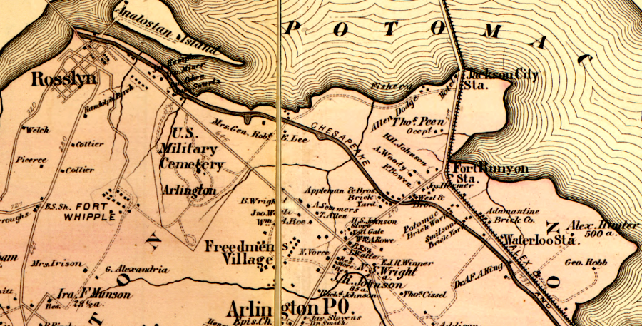 area where the Pentagon would be located, in 1878