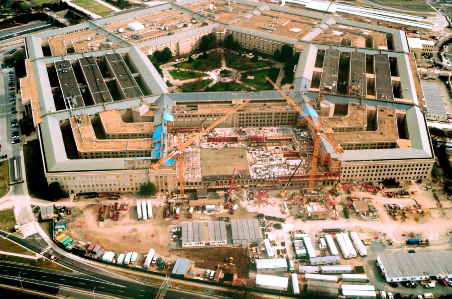 by February 6, 2002, sections of the E, D, and C rings had been removed for reconstruction after the 9/11 attack