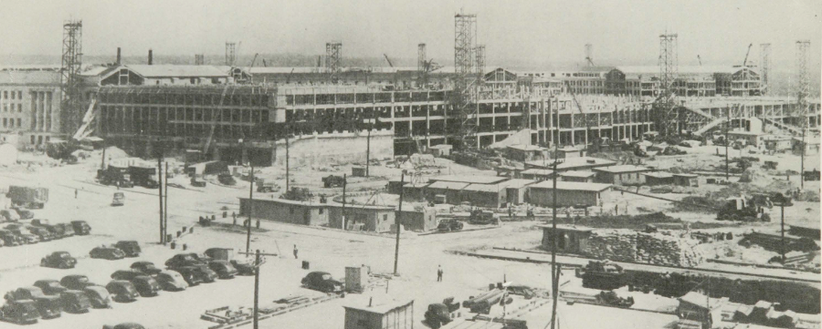 the Pentagon was constructed using reinforced concrete rather than a steel skeleton, to save steel for the war effort