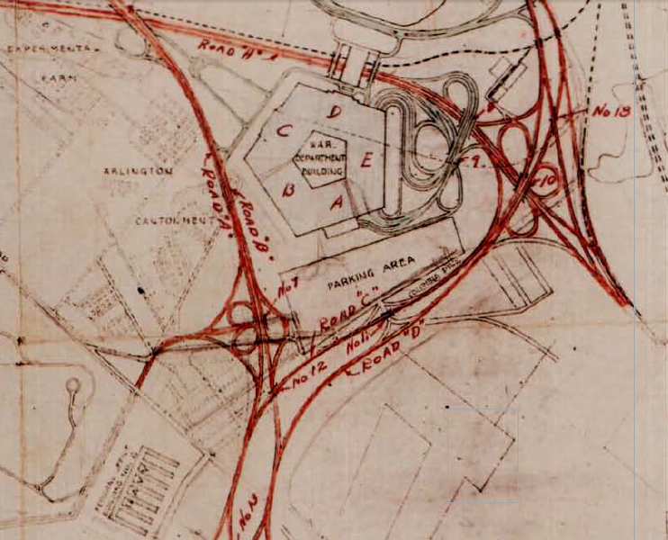 much of the land acquired for the Pentagon was needed for the new road network, not the five-sided building