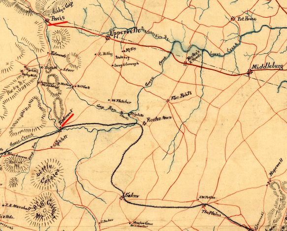 Jackson's route from Paris to Piedmont Station