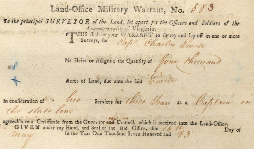 the number of acres of bounty land awarded for Revolutionary War service was determined by the soldier's rank and time of service