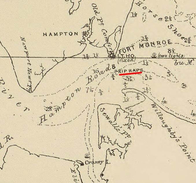 rock was dumped for decades on the Rip Raps shoal, before Fort Calhoun was finished and cannon could block ships from sailing up the James River