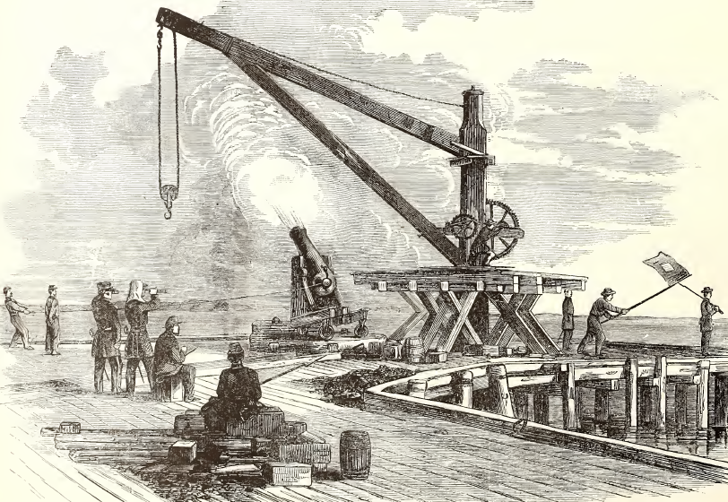 from Fort Wool, the Union forces could harass the Confederates on Sewells Point with the Sawyer gun