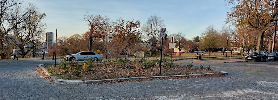site of the former Confederate Soldiers and Sailors Monument in 2022
