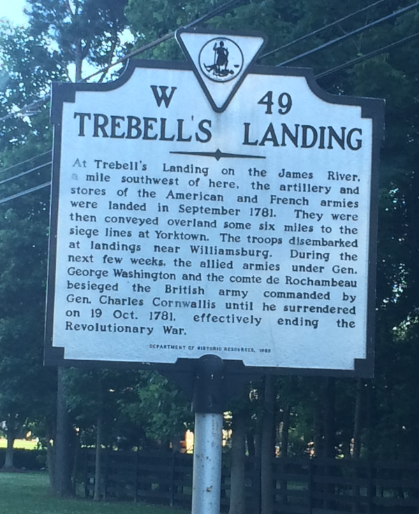 highway historical markers highlight Revolutionary War events in eastern Virginia
