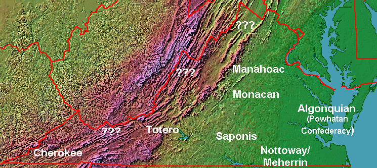 Virginia tribes in 1607