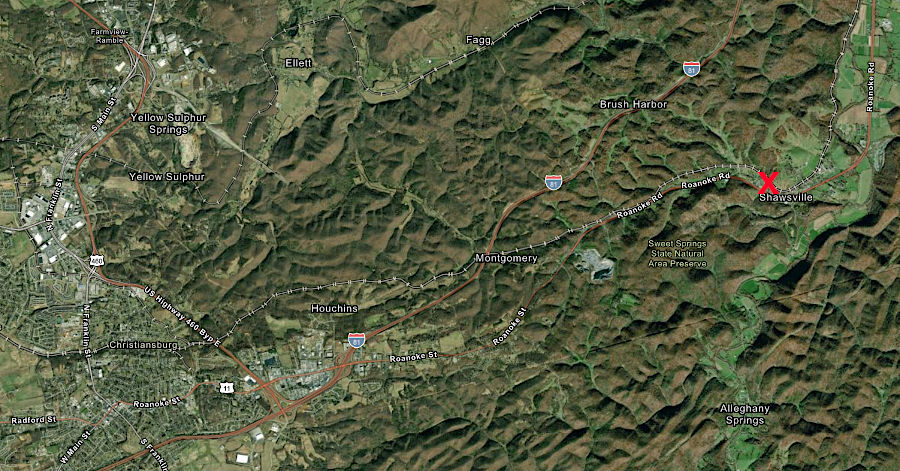 Vause's Fort was near the modern community of Shawsville in Motgomery County