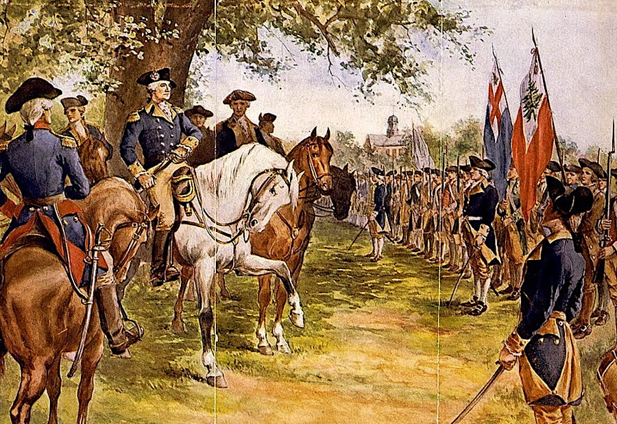 George Washington met the troops of the new Continental Army on July 3, 1775