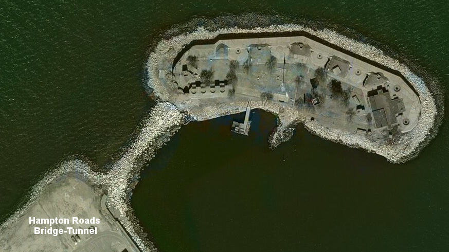 Fort Wool is connected to the Hampton Roads Bridge-Tunnel, but there is no visitor access except by boat