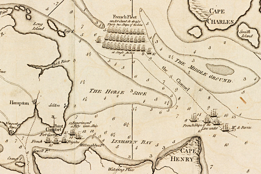 the presence of two French fleets in the Chesapeake Bay and Atlantic Ocean were key to the British defeat in the land battle at Yorktown